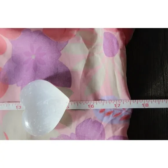 Vintage Old Navy Floral Sundress Babydoll Tea Length Pink 90s Y2K Barbiecore 10 - Picture 10 of 14